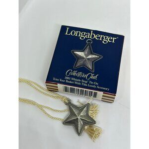 Longaberger 2001 Whistle-Stop Tie-On Collectors Club Star Ornament With Tassels